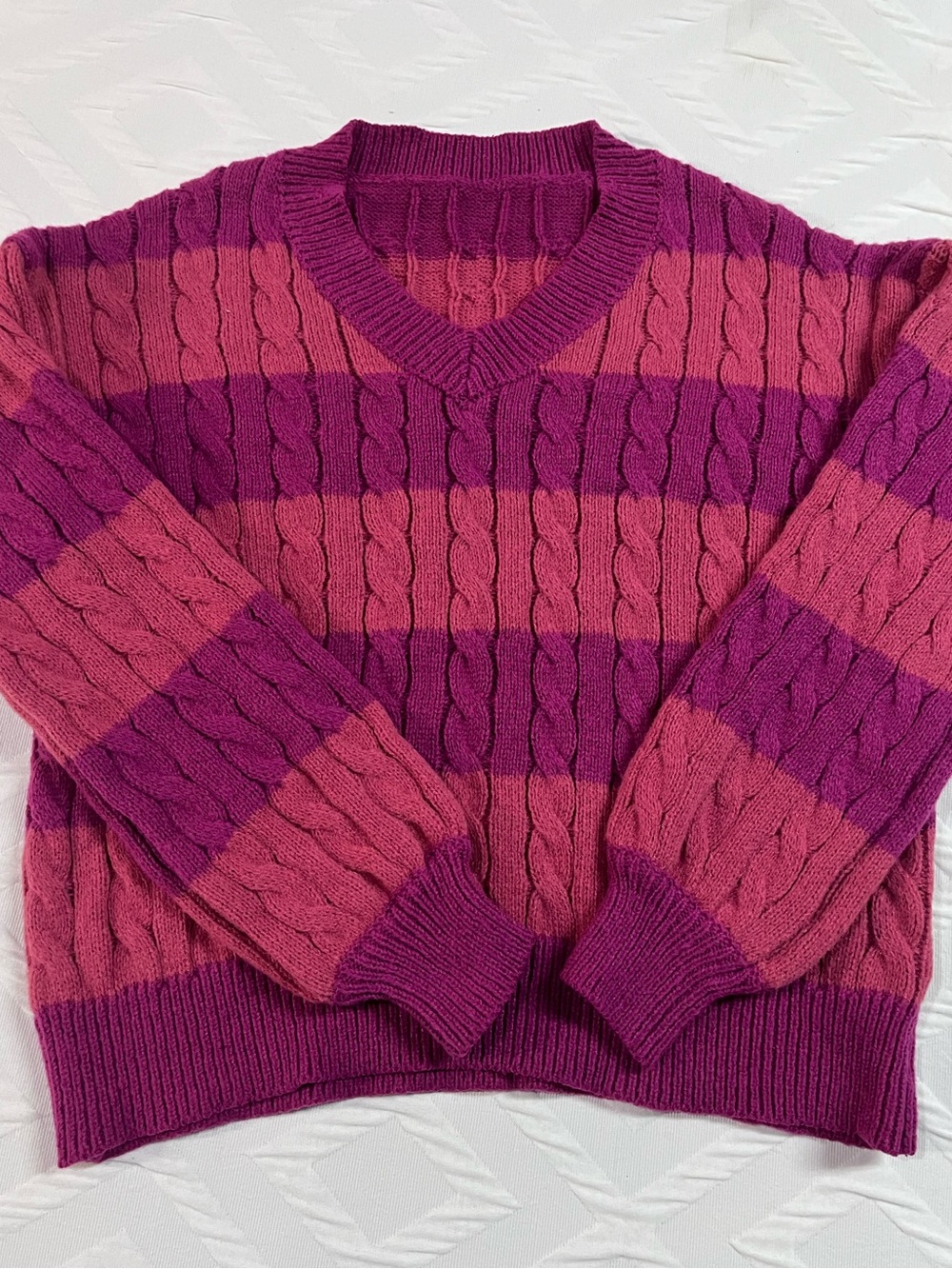 Shein Cable Knit V Neck Sweater NWOT
